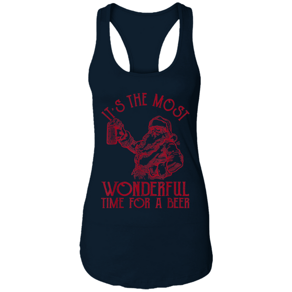 Santa Claus It's The Most Wonderful Time For A Beer  Christmas Women Tank Top 2111