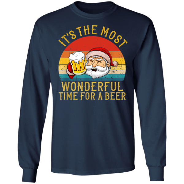 Santa Claus It's The Most Wonderful Time For A Beer - Vintage Long Sleeve 2011