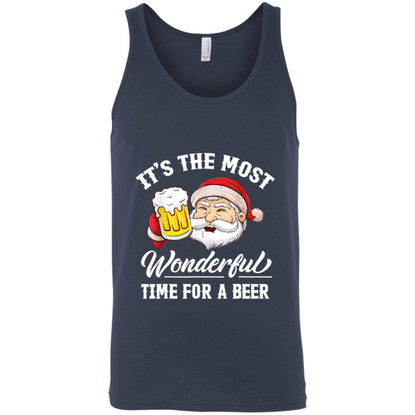 Santa Claus It's The Most Wonderful Time For A Beer christmas Gift Unisex Tank Top 2111
