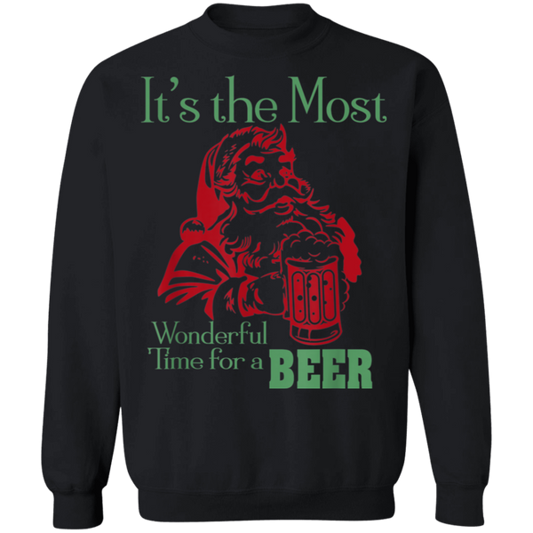 Santa Claus It's The Most Wonderful Time For A Beer - Funny Christmas Sweatshirt 2111