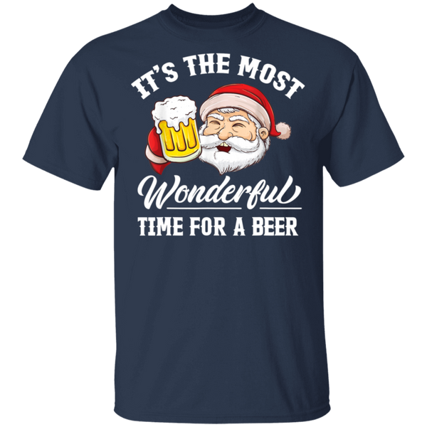 Santa Claus It's The Most Wonderful Time For A Beer christmas Gift T-Shirt 2111