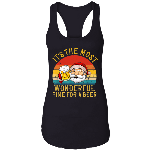Santa Claus It's The Most Wonderful Time For A Beer - Vintage Women Tank Top 2111