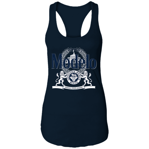 Modelo Navy and White Logo Premium Women Tank 0511