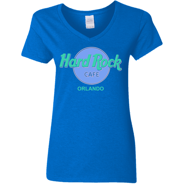 Vintage Hard Rock Cafe Orlando Florida Ladies V-Neck T-Shirt 1110