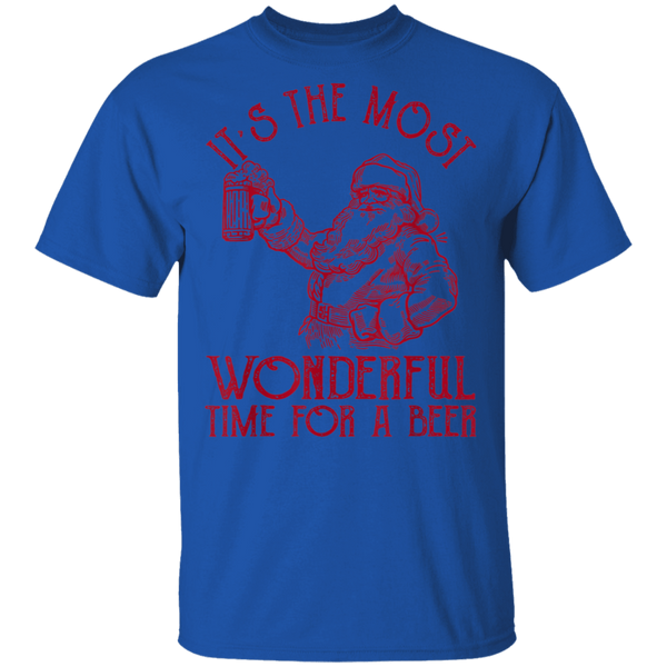 Santa Claus It's The Most Wonderful Time For A Beer  Christmas T-Shirt 2111