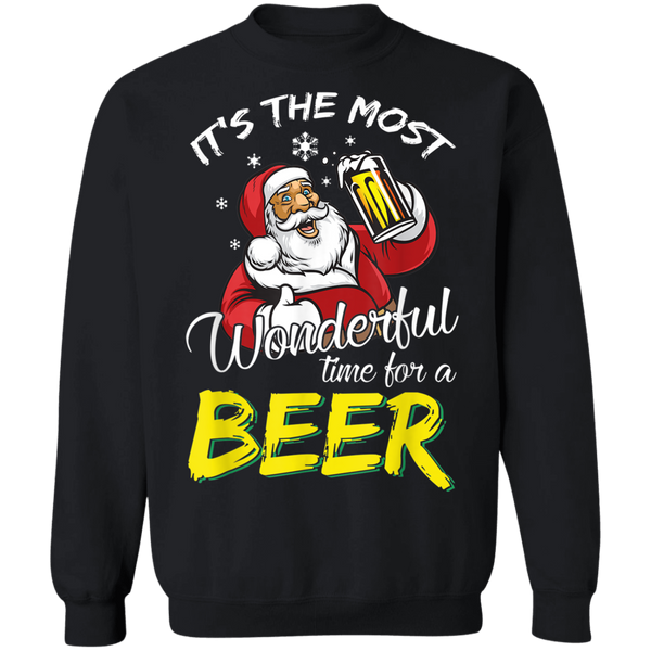 Santa Claus It's The Most Wonderful Time For A Beer - Christmas Gift Sweatshirt 2111