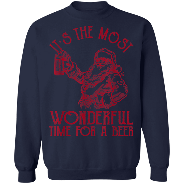 Santa Claus It's The Most Wonderful Time For A Beer  Christmas Sweatshirt 2111
