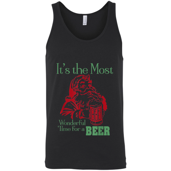Santa Claus It's The Most Wonderful Time For A Beer - Funny Christmas Unisex Tank Top 2011