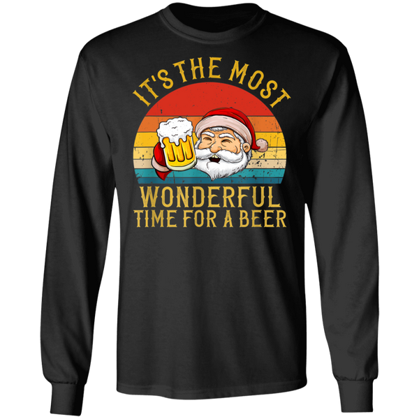 Santa Claus It's The Most Wonderful Time For A Beer - Vintage Long Sleeve 2011