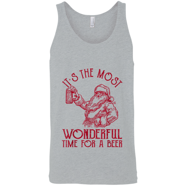 Santa Claus It's The Most Wonderful Time For A Beer  Christmas Unisex Tank Top 2011