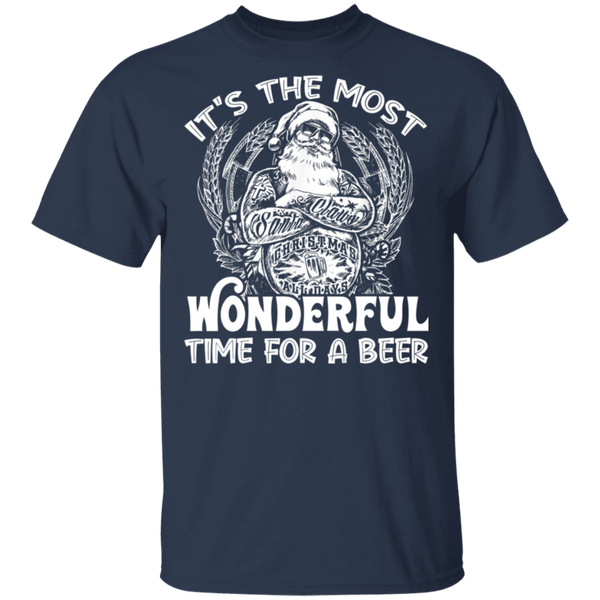Santa Claus It's The Most Wonderful Time For A Beer - Christmas Funny T-Shirt 2011