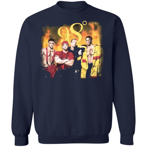 Vintage 1990s 98 DEGREES 'Heat It Up' 1998 Tour Black Concert T-SHIRT Size Large NSYNC Backstreet Boys Boy Band Sweatshirt 2311