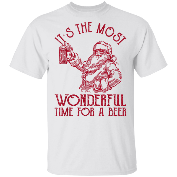 Santa Claus It's The Most Wonderful Time For A Beer  Christmas T-Shirt 2011