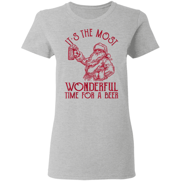 Santa Claus It's The Most Wonderful Time For A Beer  Christmas Women T-Shirt 2011