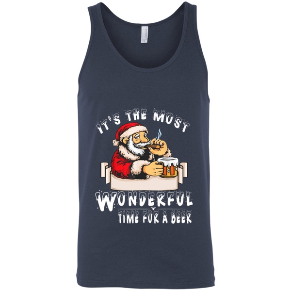 Santa Claus Christmas It's The Most Wonderful Time For A Beer Unisex Tank Top 2111