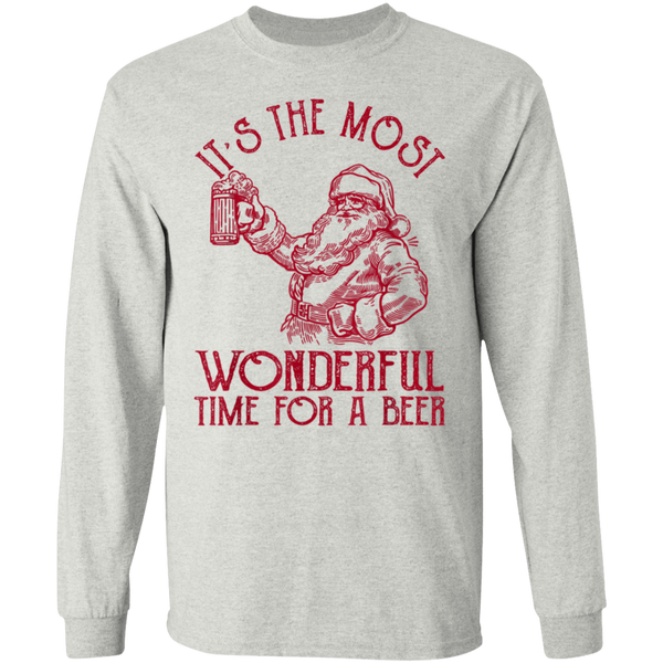 Santa Claus It's The Most Wonderful Time For A Beer  Christmas Long Sleeve 2011