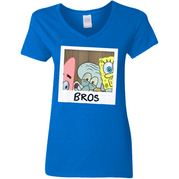 Nickelodeon Spongebob Squarepants BROS Ladies V-Neck T-Shirt 0511