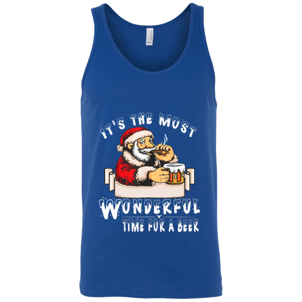 Santa Claus Christmas It's The Most Wonderful Time For A Beer Unisex Tank Top 2111