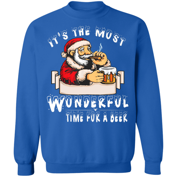 Santa Claus Christmas It's The Most Wonderful Time For A Beer Sweatshirt 2111