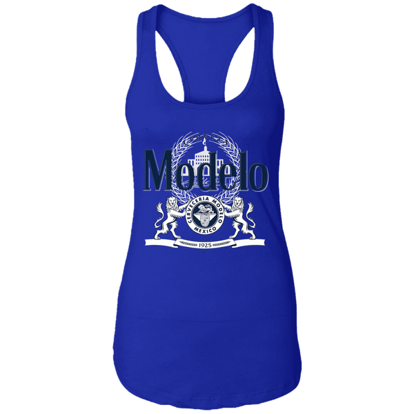 Modelo Navy and White Logo Premium Women Tank 0511