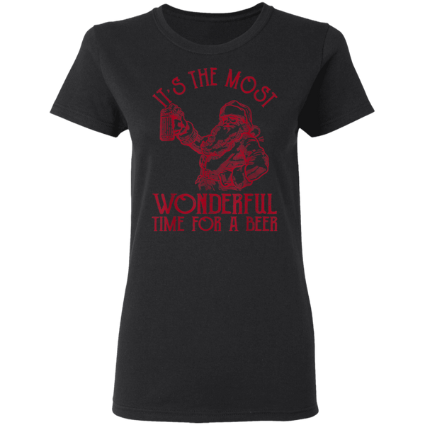 Santa Claus It's The Most Wonderful Time For A Beer  Christmas Women T-Shirt 2111