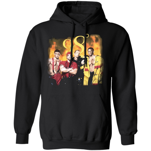 Vintage 1990s 98 DEGREES 'Heat It Up' 1998 Tour Black Concert T-SHIRT Size Large NSYNC Backstreet Boys Boy Band Hoodie 2311