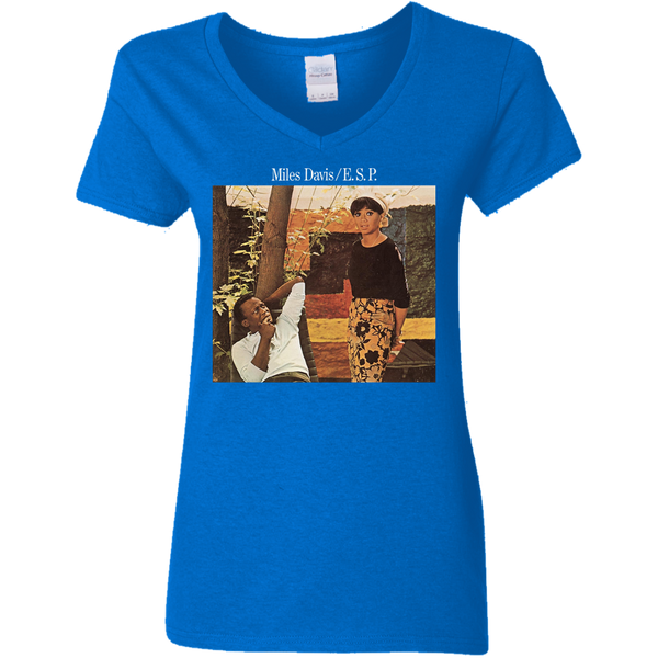 Minnie G Craig Miles Davis E.S.P Ladies V-Neck T-Shirt 510
