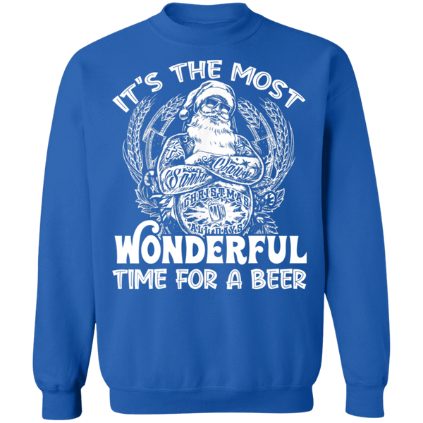Santa Claus It's The Most Wonderful Time For A Beer - Christmas Funny Sweatshirt 2011