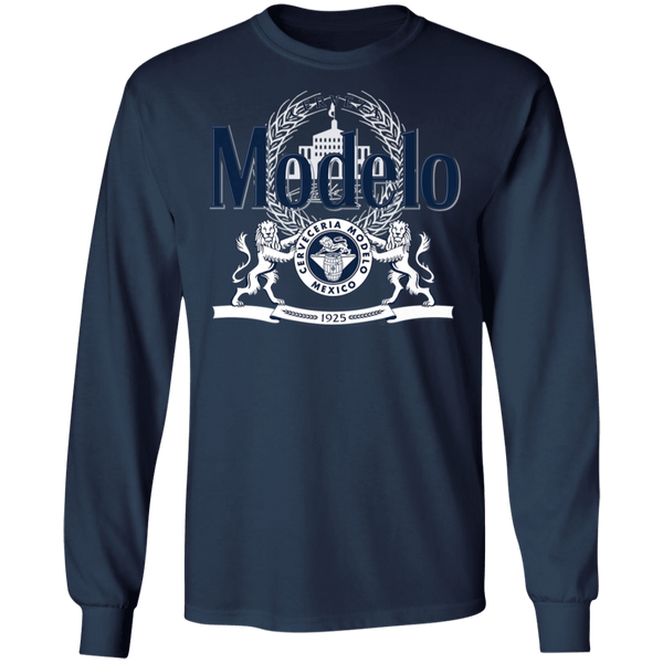 Modelo Navy and White Logo Premium Long Sleeve 0511