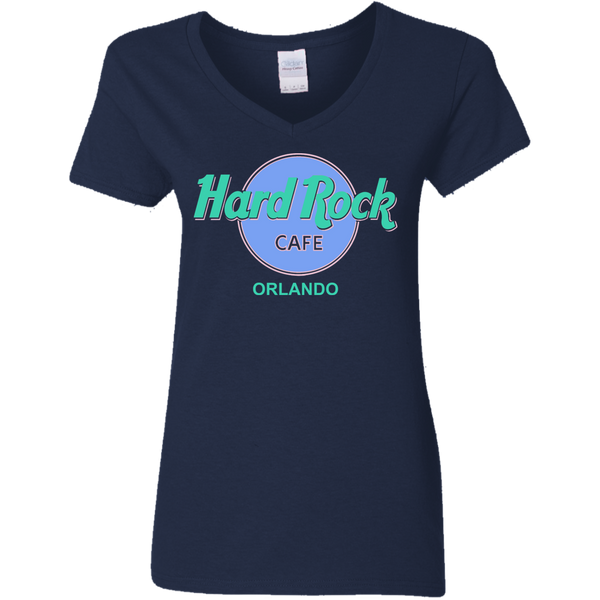 Vintage Hard Rock Cafe Orlando Florida Ladies V-Neck T-Shirt 1110