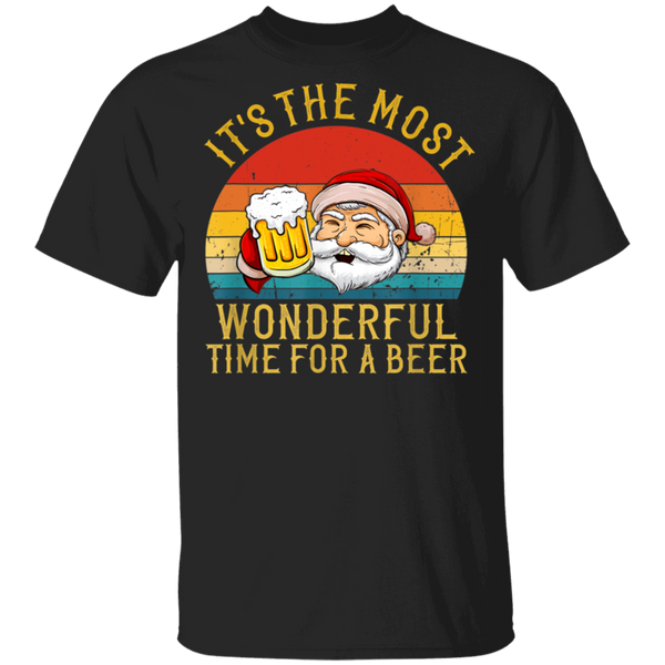Santa Claus It's The Most Wonderful Time For A Beer - Vintage T-Shirt 2111