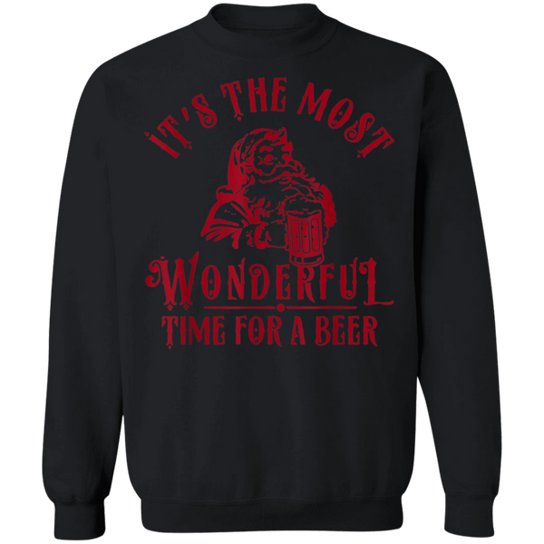 Santa Claus It's The Most Wonderful Time For A Beer Christmas Funny Sweatshirt 2111