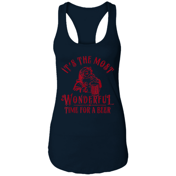 Santa Claus It's The Most Wonderful Time For A Beer Christmas Funny Women Tank Top 2111