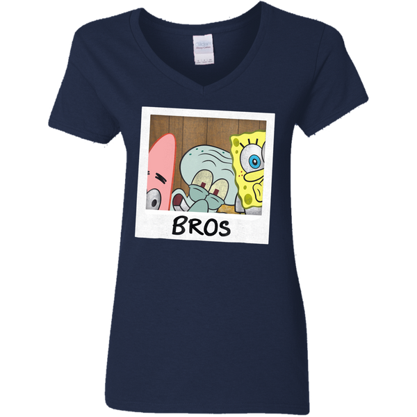 Nickelodeon Spongebob Squarepants BROS Ladies V-Neck T-Shirt 0511