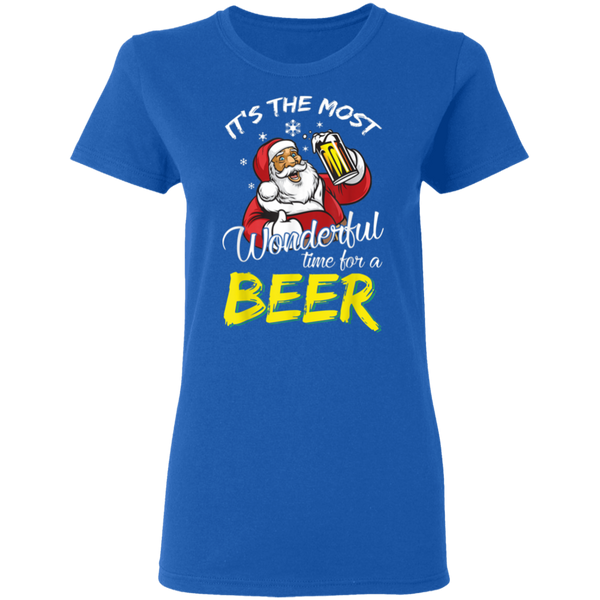 Santa Claus It's The Most Wonderful Time For A Beer - Christmas Gift Women T-Shirt 2011