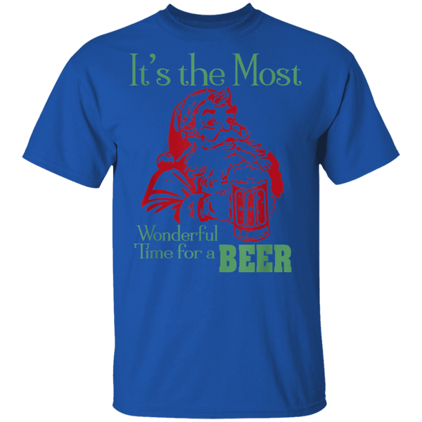 Santa Claus It's The Most Wonderful Time For A Beer - Funny Christmas T-Shirt 2011
