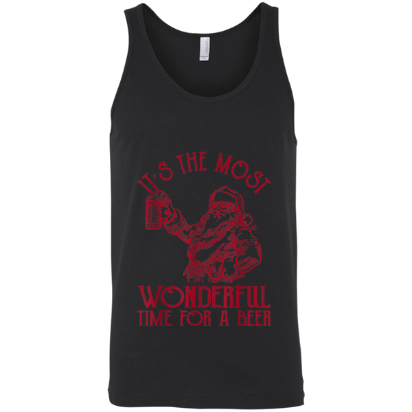 Santa Claus It's The Most Wonderful Time For A Beer  Christmas Unisex Tank Top 2111