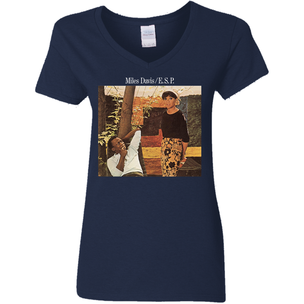 Minnie G Craig Miles Davis E.S.P Ladies V-Neck T-Shirt 510