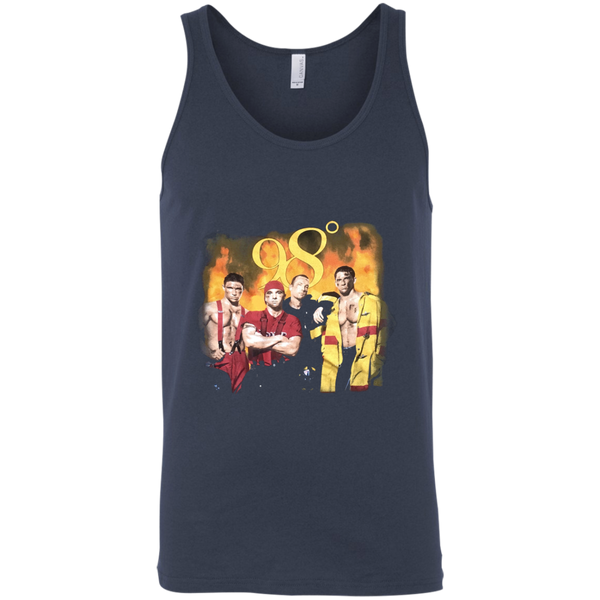 Vintage 1990s 98 DEGREES 'Heat It Up' 1998 Tour Black Concert T-SHIRT Size Large NSYNC Backstreet Boys Boy Band Unisex Tank Top 2311