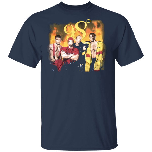 Vintage 1990s 98 DEGREES 'Heat It Up' 1998 Tour Black Concert T-SHIRT Size Large NSYNC Backstreet Boys Boy Band T-Shirt 2311