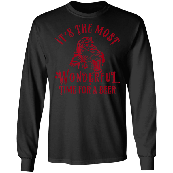 Santa Claus It's The Most Wonderful Time For A Beer Christmas Funny Long Sleeve 2011