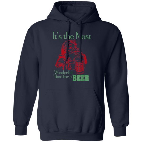 Santa Claus It's The Most Wonderful Time For A Beer - Funny Christmas Hoodie 2011