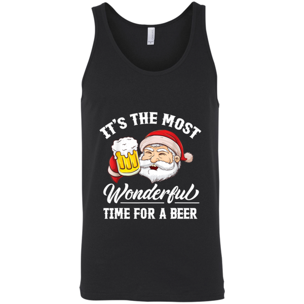 Santa Claus It's The Most Wonderful Time For A Beer christmas Gift Unisex Tank Top 2111