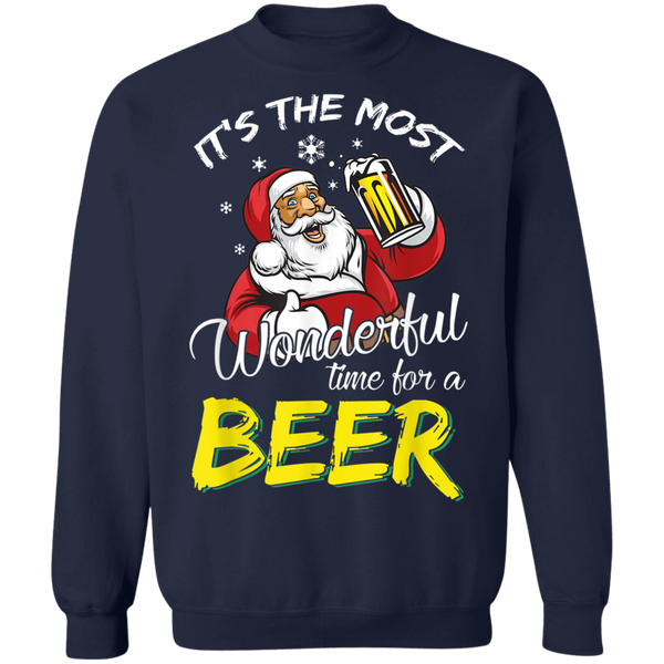 Santa Claus It's The Most Wonderful Time For A Beer - Christmas Gift Sweatshirt 2011
