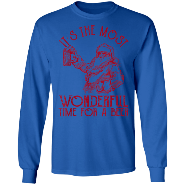 Santa Claus It's The Most Wonderful Time For A Beer  Christmas Long Sleeve 2111