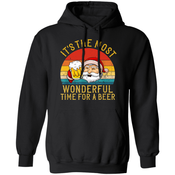 Santa Claus It's The Most Wonderful Time For A Beer - Vintage Hoodie 2111