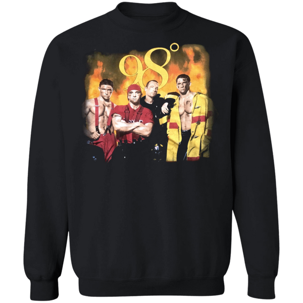 Vintage 1990s 98 DEGREES 'Heat It Up' 1998 Tour Black Concert T-SHIRT Size Large NSYNC Backstreet Boys Boy Band Sweatshirt 2311