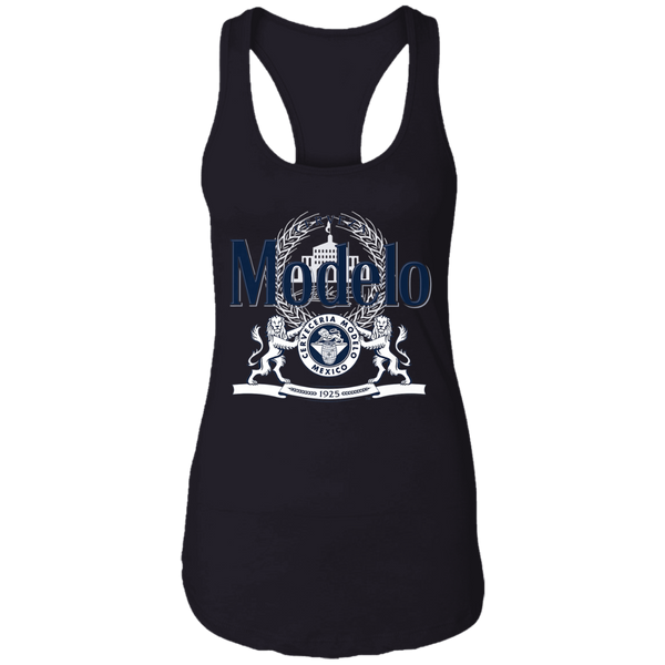 Modelo Navy and White Logo Premium Women Tank 0511