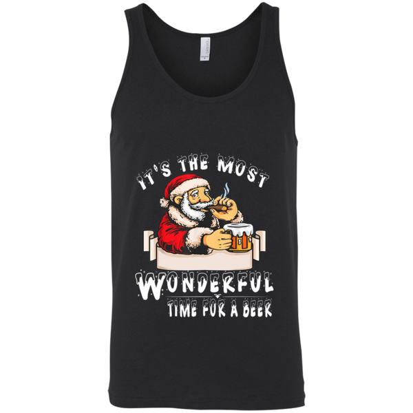 Santa Claus Christmas It's The Most Wonderful Time For A Beer Unisex Tank Top 2111
