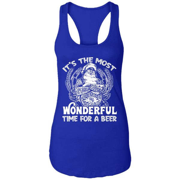 Santa Claus It's The Most Wonderful Time For A Beer - Christmas Funny Women Tank Top 2111